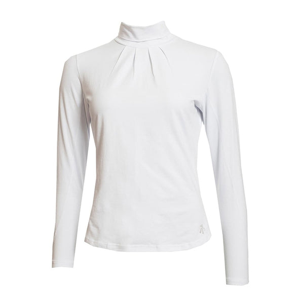 Green Lamb Regan Cotton Roll Neck Top - White
