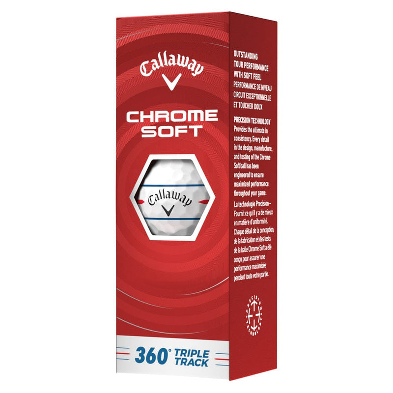 Callaway Chrome Soft 360 Triple Track Golf Balls - White - 3 Sleeve