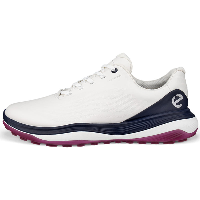 ECCO Golf LT1 Lace Waterproof Spikeless Shoes - White/Marine