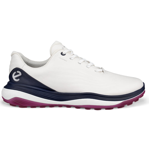 ECCO Golf LT1 Lace Waterproof Spikeless Shoes - White/Marine