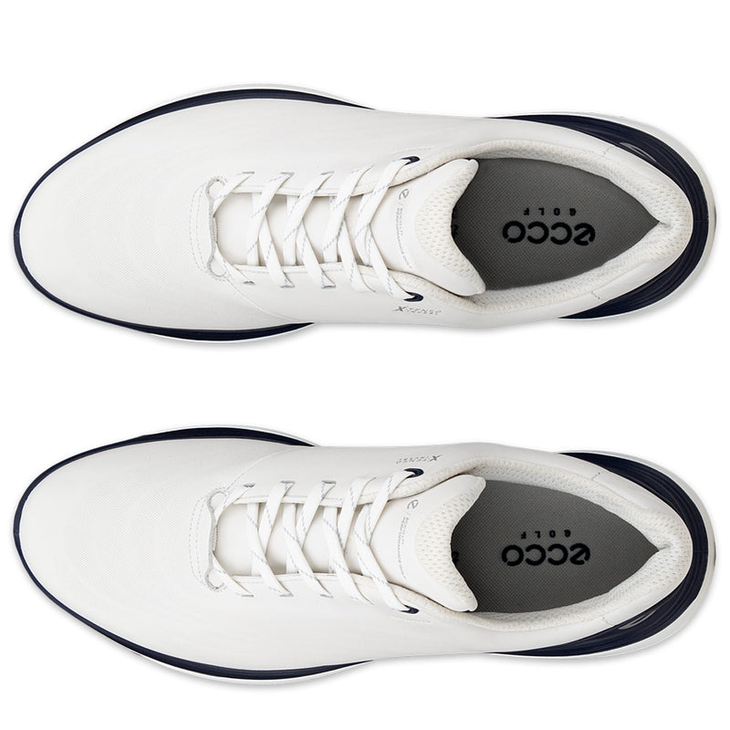 ECCO Golf LT1 Lace Waterproof Spikeless Shoes - White/Marine