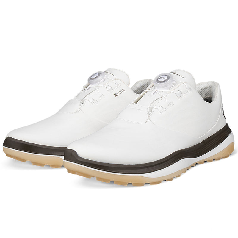 ECCO Golf LT1 Boa Spikeless Waterproof Shoes - White/Tarmac