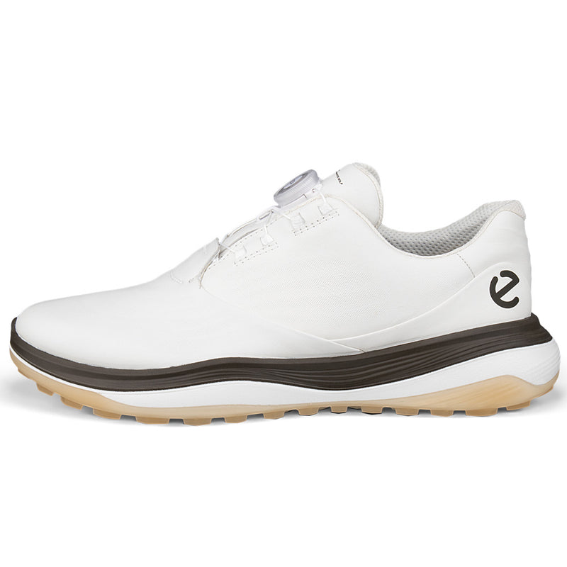 ECCO Golf LT1 Boa Spikeless Waterproof Shoes - White/Tarmac