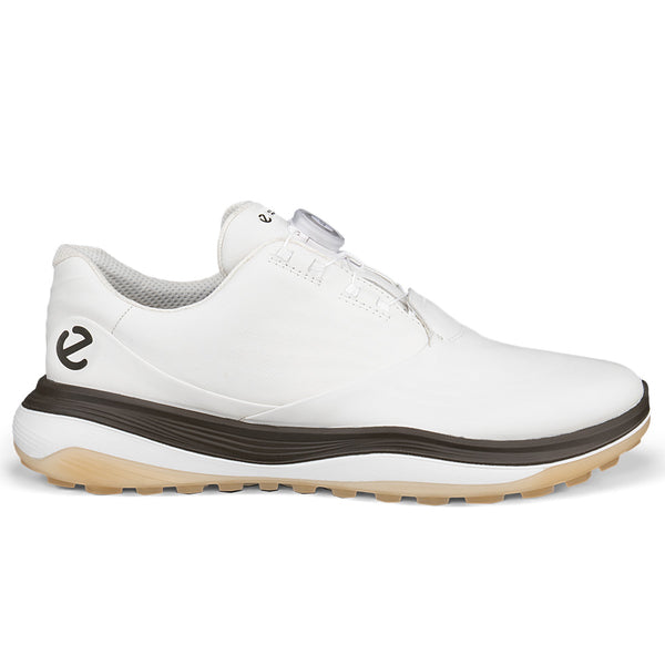 ECCO Golf LT1 Boa Spikeless Waterproof Shoes - White/Tarmac