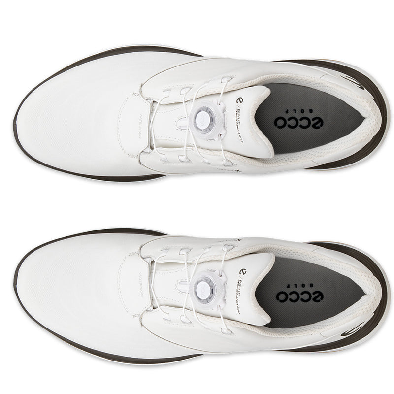 ECCO Golf LT1 Boa Spikeless Waterproof Shoes - White/Tarmac