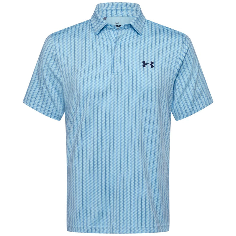 Under Armour Playoff 3.0 Printed Polo Shirt - Opal Blue/Midnight Navy
