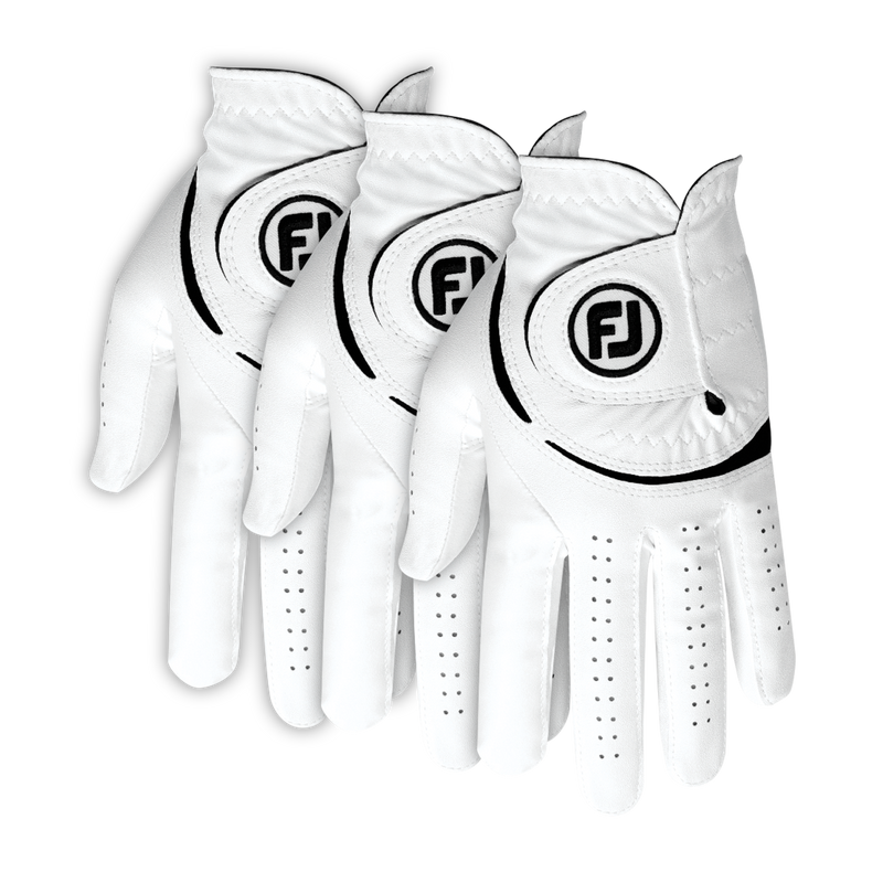 FootJoy WeatherSof Golf Glove (3 Pack) - White/Black