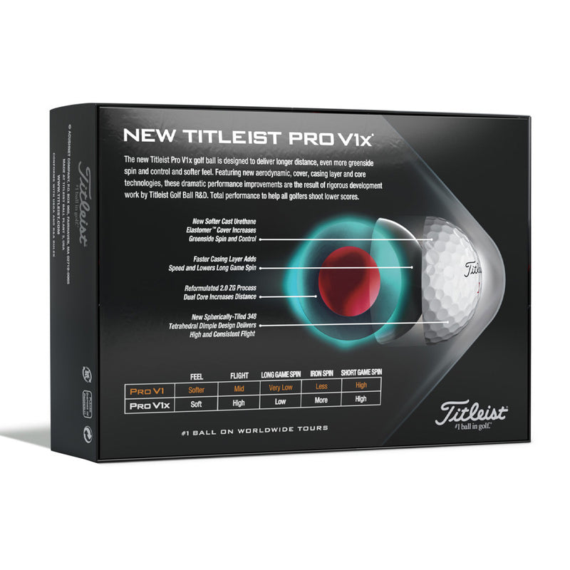Titleist Pro V1x White Golf Balls - Gift Pack - Double Dozen