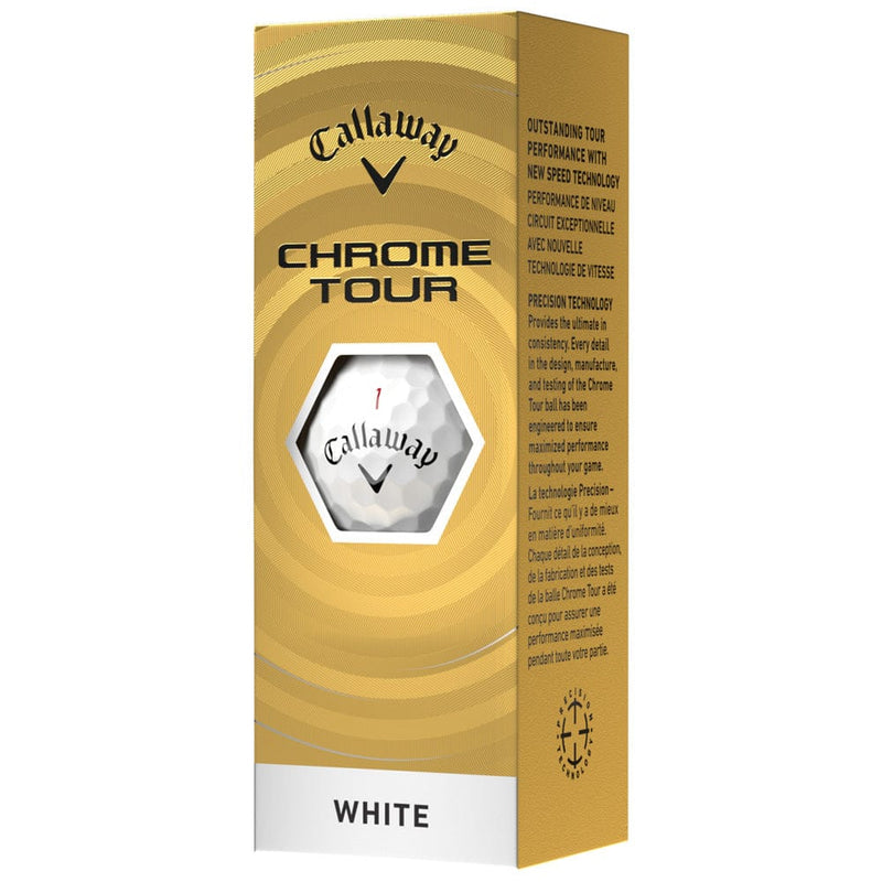 Callaway Chrome Tour Golf Balls - White - 3 Sleeve