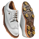 FootJoy Premiere Series Marquis Waterproof Spiked Shoes - White/White/Brown