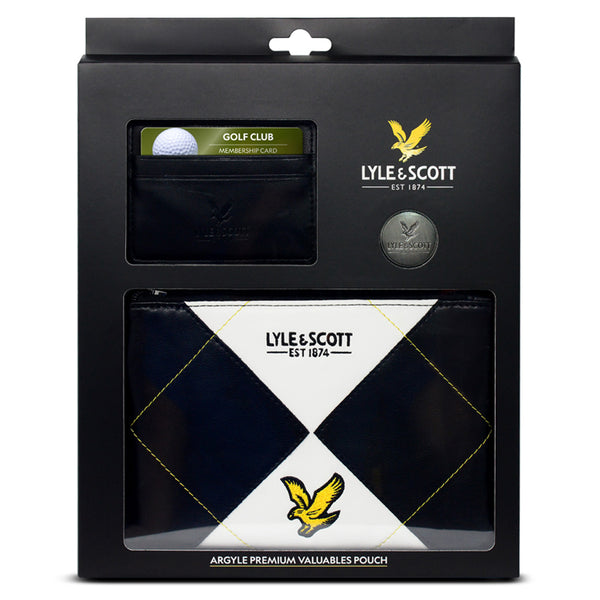 Lyle & Scott Argyle Premium Valuables Pouch - White/Black
