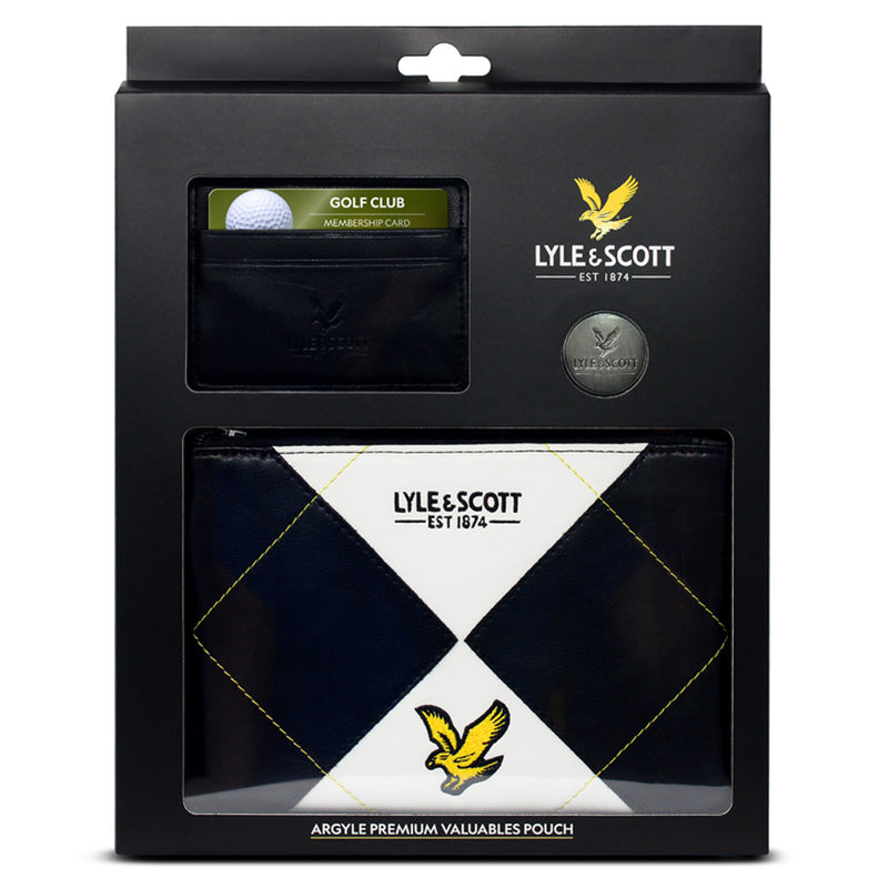 Lyle & Scott Argyle Premium Valuables Pouch - White/Black