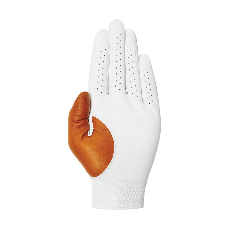 Duca Del Cosma Elite Pro Laguna Cabretta Leather Golf Glove - White/Cognac