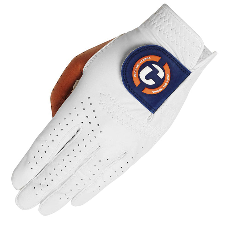 Duca Del Cosma Elite Pro Laguna Cabretta Leather Golf Glove - White/Cognac