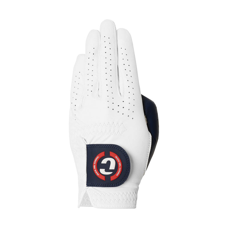 Duca Del Cosma Elite Pro Sentosa Cabretta Leather Golf Glove - White/Navy