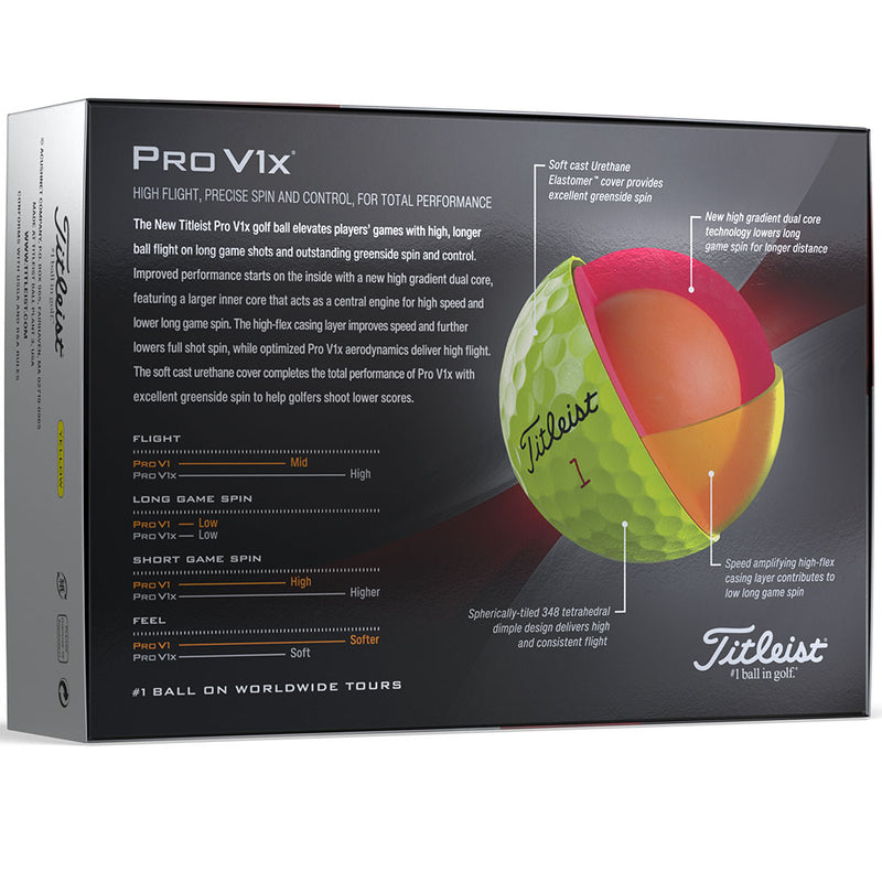 Titleist Pro V1x Golf Balls - Yellow - 12 Pack