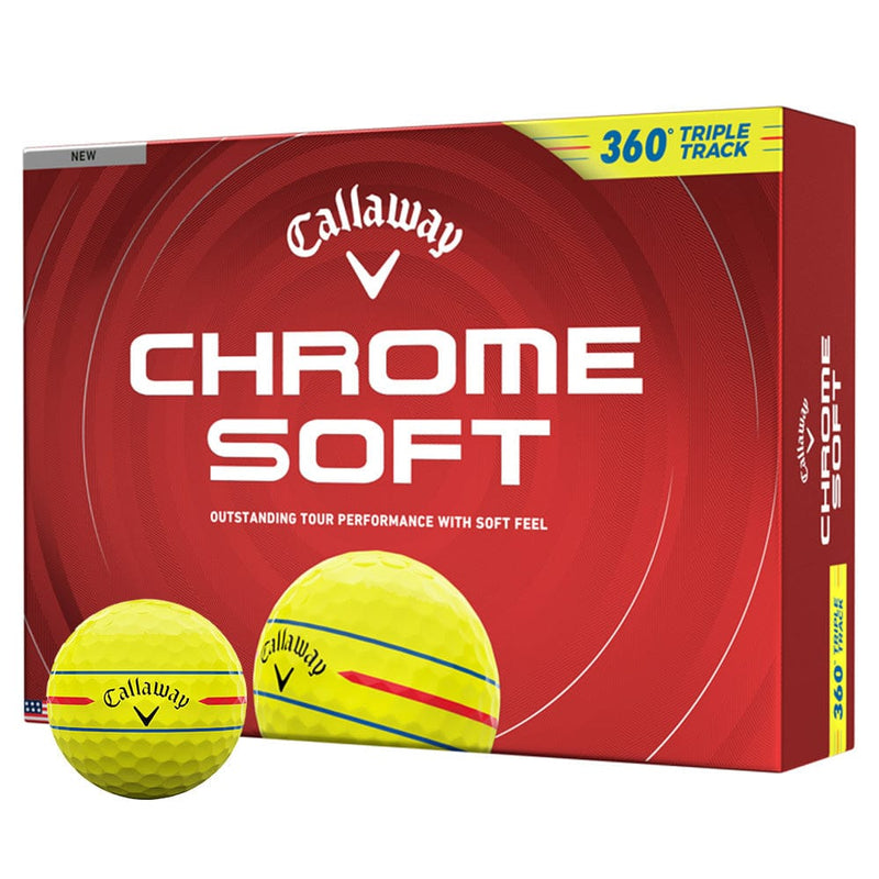 Callaway Chrome Soft 360 Triple Track Golf Balls - Yellow - 12 Pack