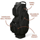 Sunday Golf Big Rig Cart Bag - Matte Black