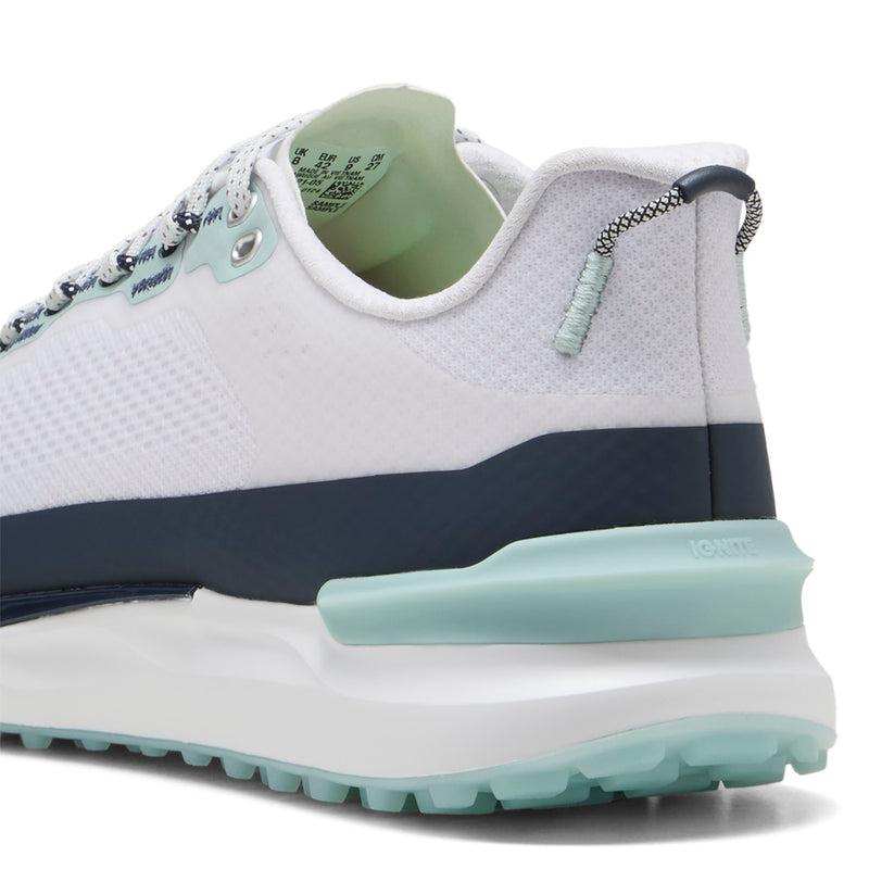 Puma IGNITE Elevate X Spikeless Waterproof Shoes - White/Deep Navy/Modern Mint