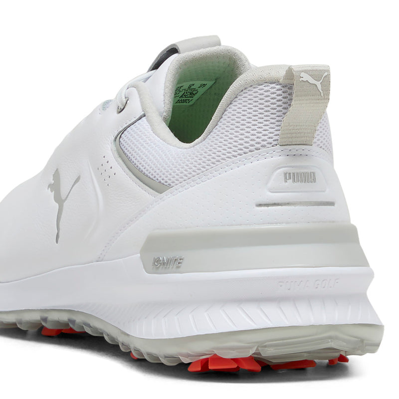 Puma IGNITE Innovate Leather Spiked Waterproof Shoes - White/Ash Gray