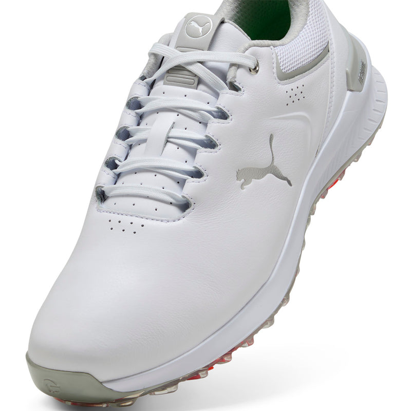 Puma IGNITE Innovate Leather Spiked Waterproof Shoes - White/Ash Gray