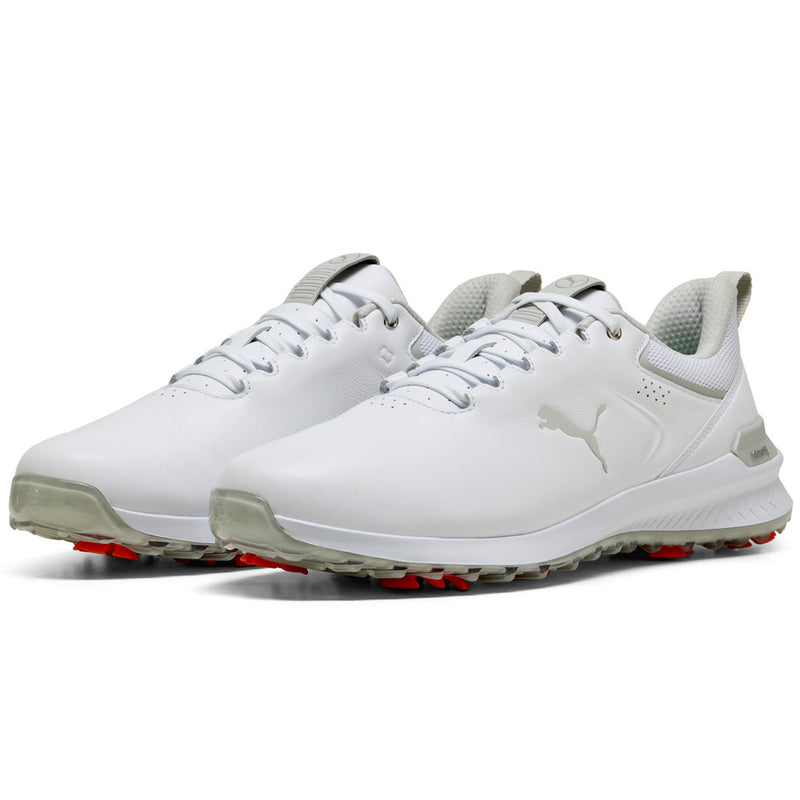 Puma IGNITE Innovate Leather Spiked Waterproof Shoes - White/Ash Gray