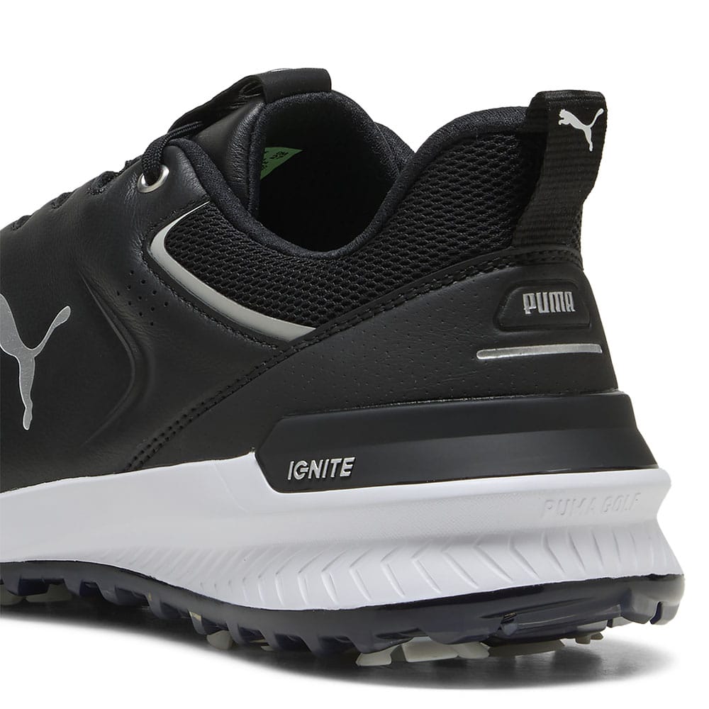 Puma IGNITE ゴルフシューズ ブラック Puma IGNITE Innovate Leather Spiked Waterproof Shoes - Black/Silver