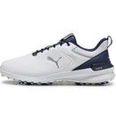 Puma IGNITE Innovate Leather Spiked Waterproof Shoes - White/Deep Navy