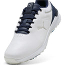 Puma IGNITE Innovate Leather Spiked Waterproof Shoes - White/Deep Navy