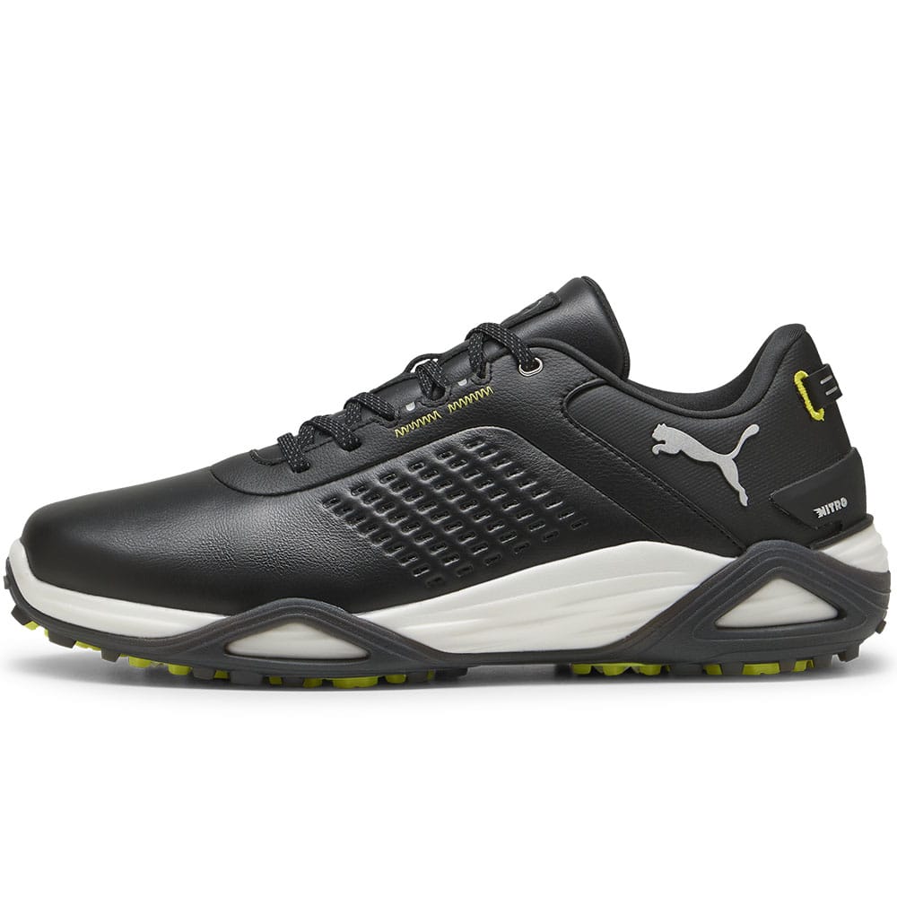 Puma Shadowcat NITRO Disc シューズ 7.5 UK Puma Shadowcat NITRO Leather Spikeless Waterproof Shoes - Black/White