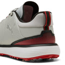 Puma Fusion Grip ST Waterproof Spiked Shoes - Ash Gray/Puma Black/Candy Apple