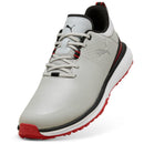 Puma Fusion Grip ST Waterproof Spiked Shoes - Ash Gray/Puma Black/Candy Apple