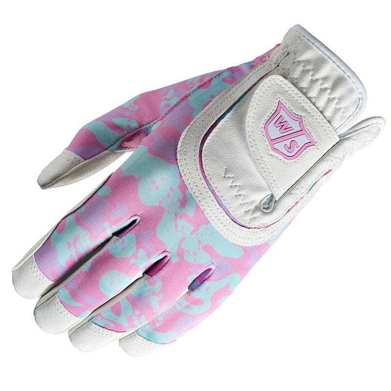 Wilson Junior All-Fit Golf Glove - White/Pink Camo