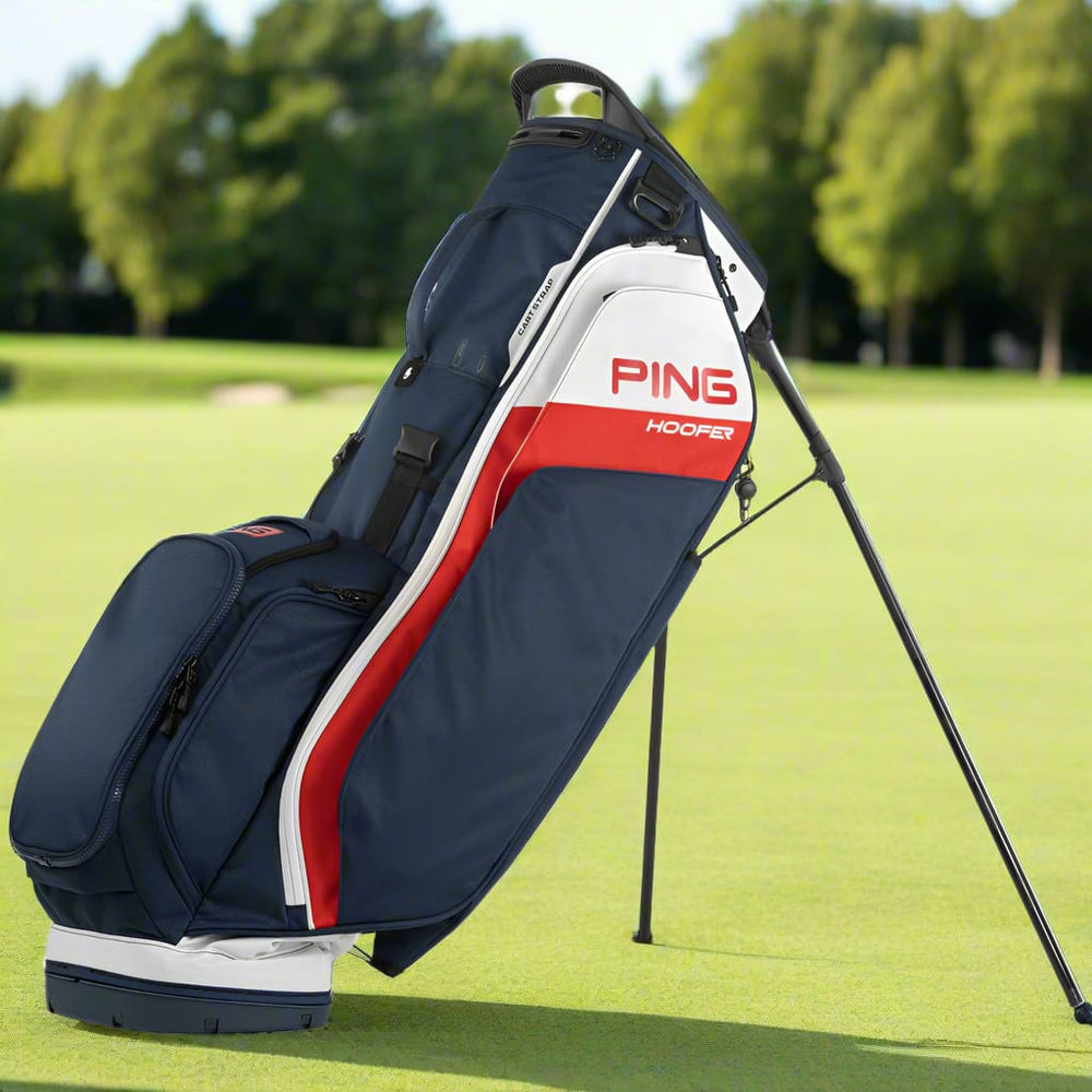 PING HOOFER CART ゴルフバッグ ネイビー/レッド Ping Hoofer 231 Stand Bag - Navy/White/Red