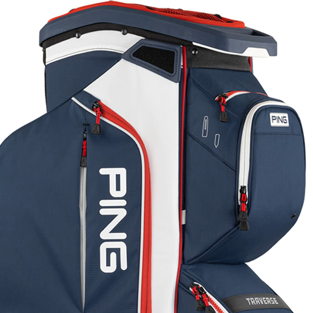 Ping Traverse 244 Cart Bag Navy White Red Ping Traverse 244 Cart Bag Navy White Red