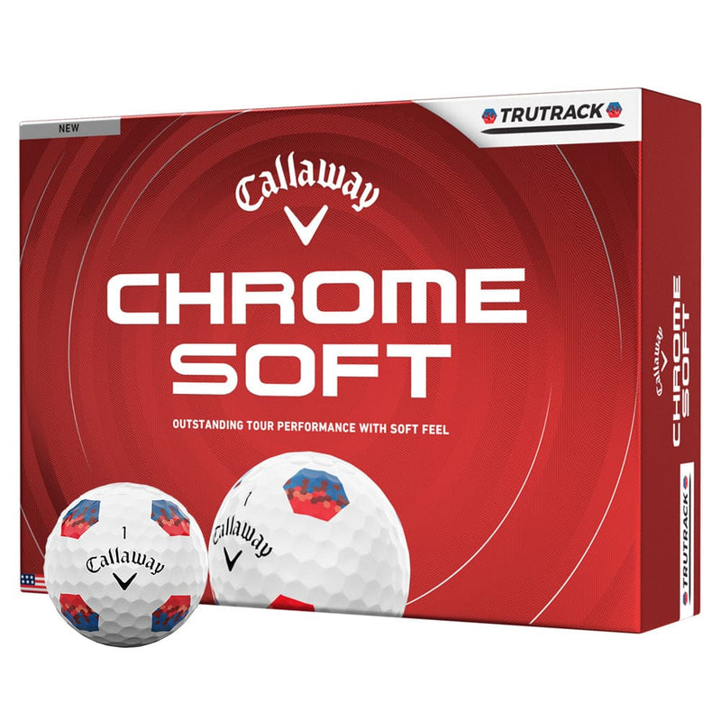 Callaway Chrome Soft TruTrack Golf Balls - White/Blue/Red - 12 Pack