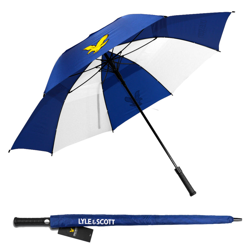 Lyle & Scott Wind Proof Umbrella - White/Blue