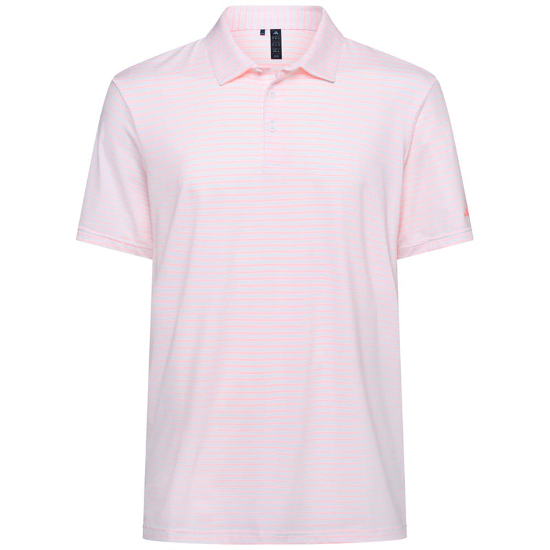 adidas Performance Two-Color Stripe Polo Shirt - White/Frozen Turbo