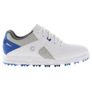 FootJoy Pro SL Spikeless Junior Shoe- White/Grey/Royal Blue