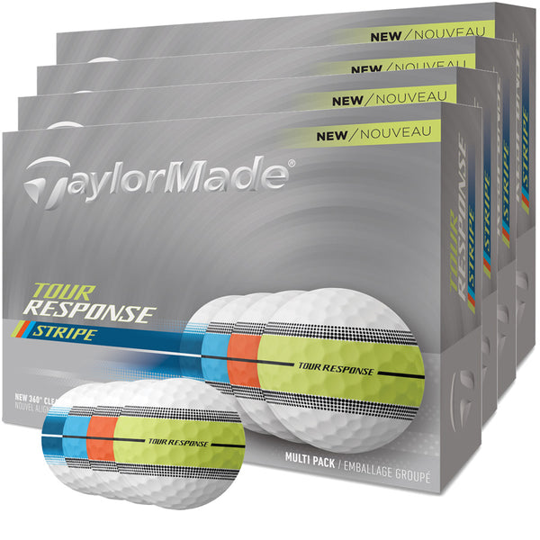 TaylorMade Tour Response Stripe Balls - 4 for 3 - Neon Multi