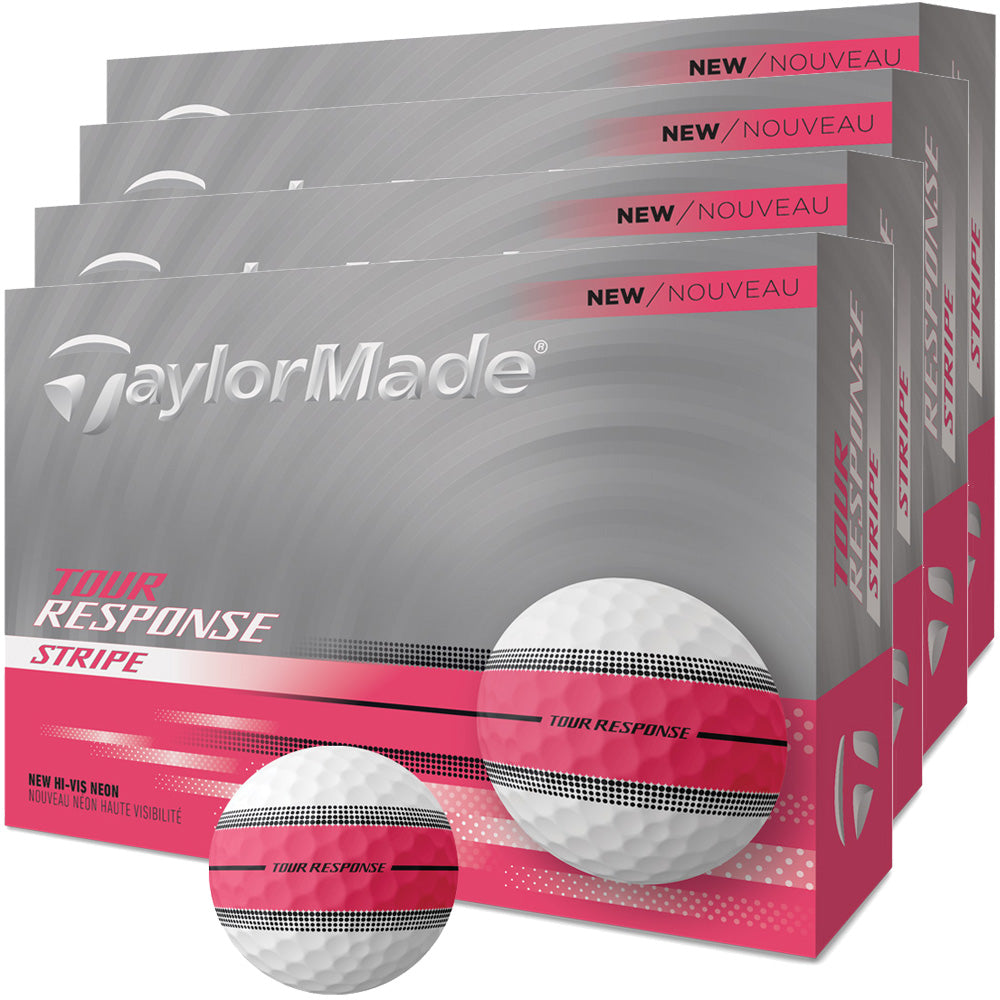 TaylorMade Tour Response Stripe Balls - 4 for 3 - Neon Pink