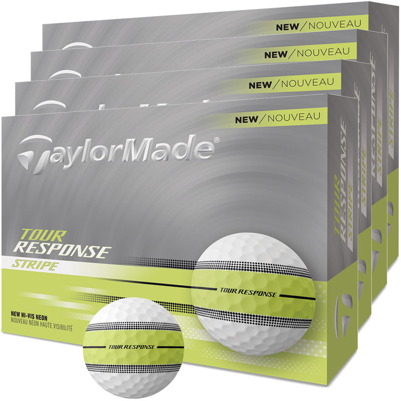 TaylorMade Tour Response Stripe Balls - 4 for 3 - Neon Yellow