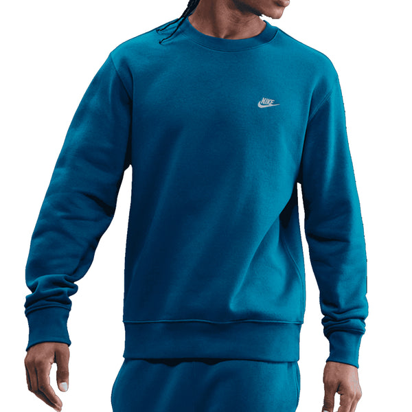Nike Club Fleece Crew - Green Abyss/White