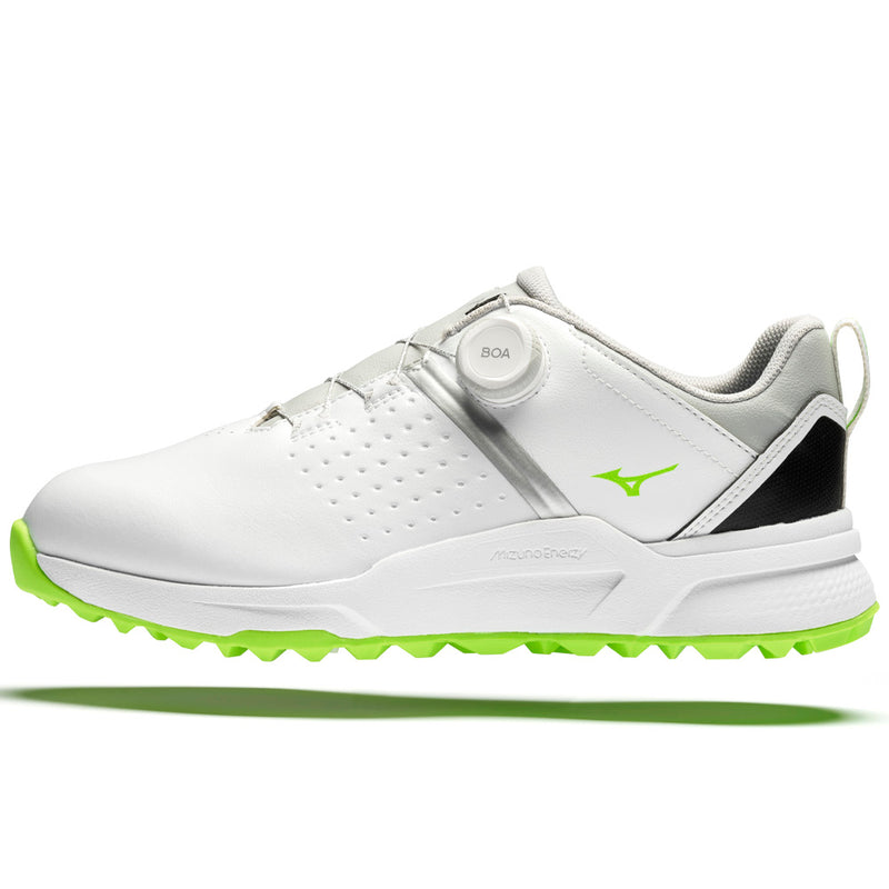 Mizuno Hazard BOA Spikeless Waterproof Shoes - White/Green Gecko