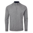 Oscar Jacobson Warwick Pin Zip Neck Merino Sweater - Dark Grey