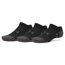 Under Armour Performance Tech No Show Socks (3 Pairs) - Ultimate Black/Ultimate Black/Jet Grey