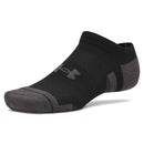 Under Armour Performance Tech No Show Socks (3 Pairs) - Ultimate Black/Ultimate Black/Jet Grey