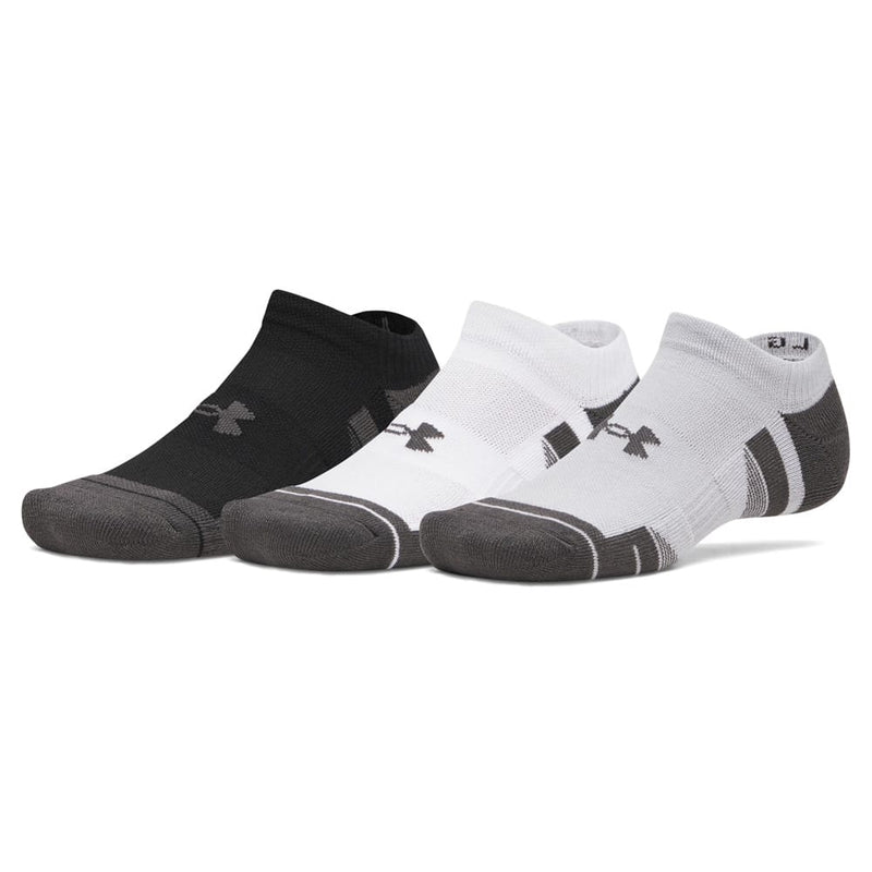 Under Armour Performance Tech No Show Socks (3 Pairs) - Mod Grey/White/Jet Grey