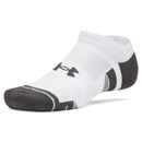 Under Armour Performance Tech No Show Socks (3 Pairs) - White/White/Jet Grey