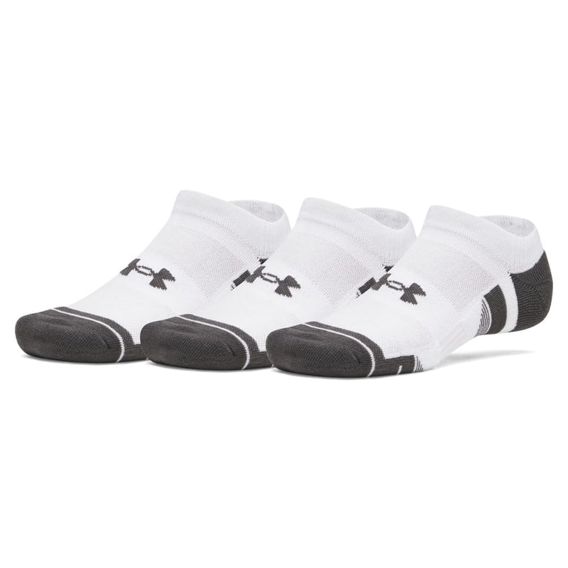 Under Armour Performance Tech No Show Socks (3 Pairs) - White/White/Jet Grey
